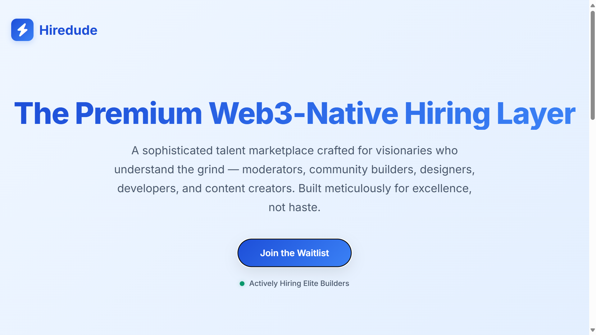 Hiredude Interface Preview